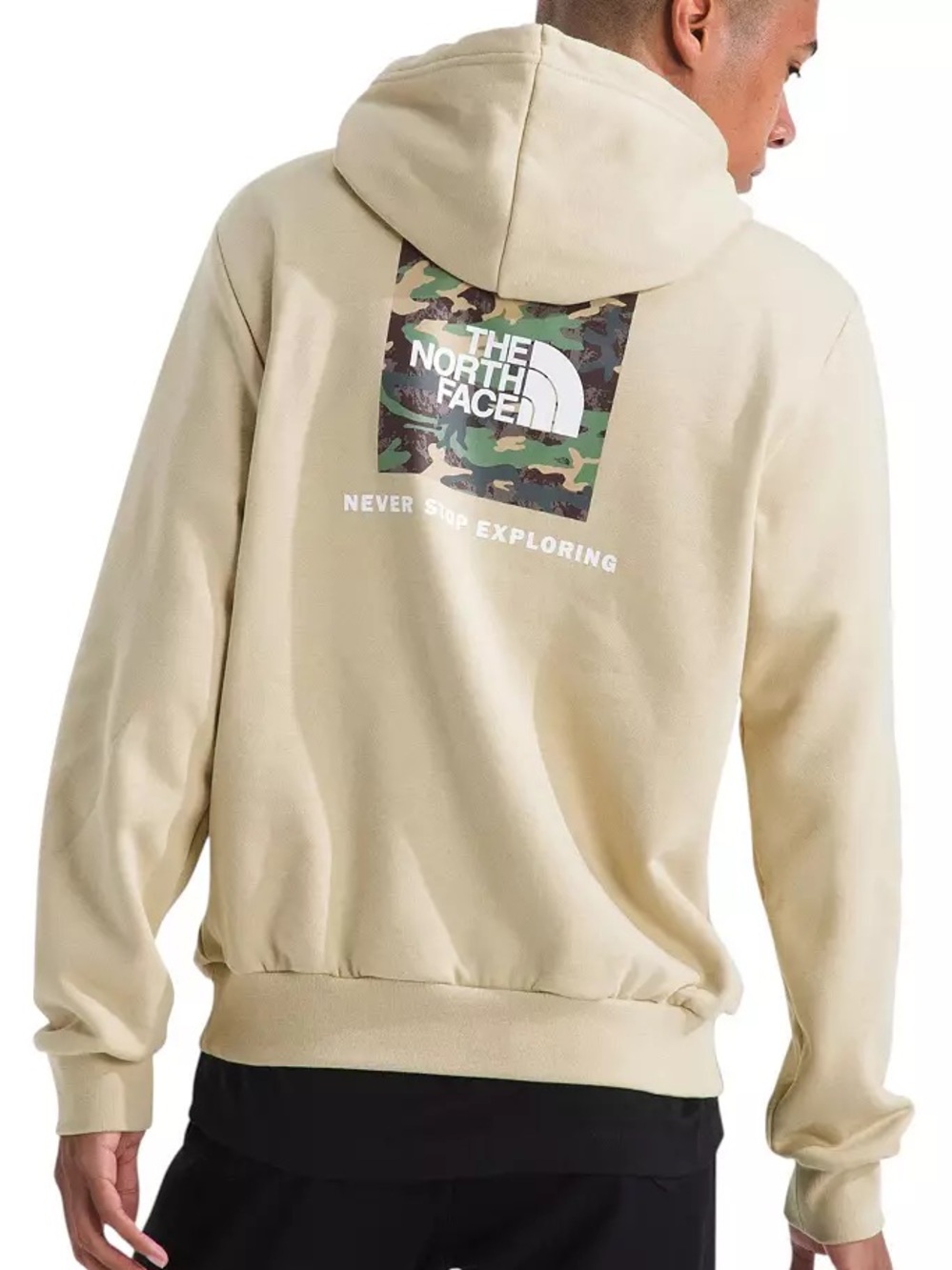 NWT The North Face Evolution Box NSE Graphic Hoodie | Gravel | Size S
